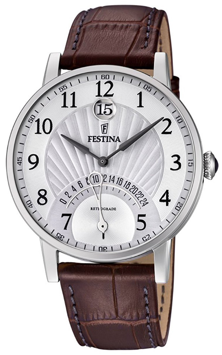 Festina Herrklocka F16984-1 Silverfärgad/Läder Ø41 mm - Festina