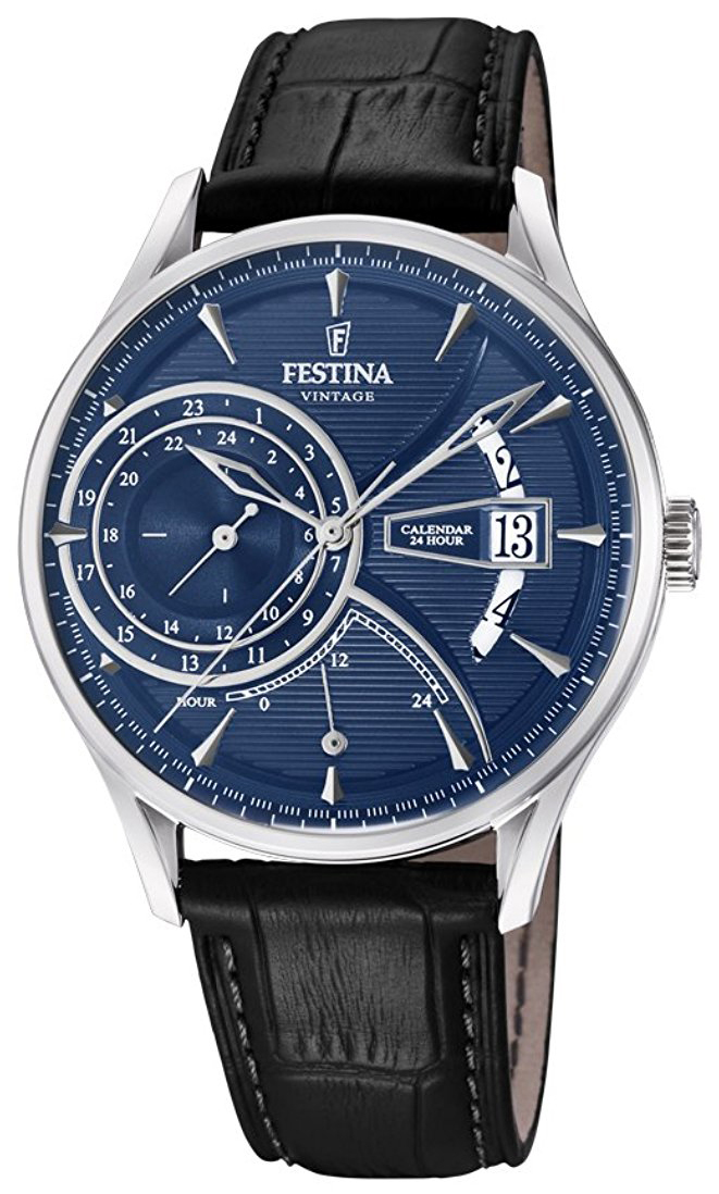 Festina Herrklocka F16985-3 Blå/Läder Ø41 mm - Festina