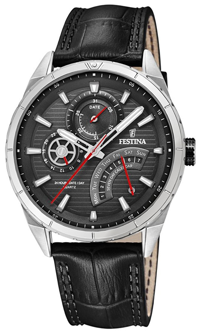 Festina Herrklocka F16986-3 Svart/Läder Ø42 mm - Festina