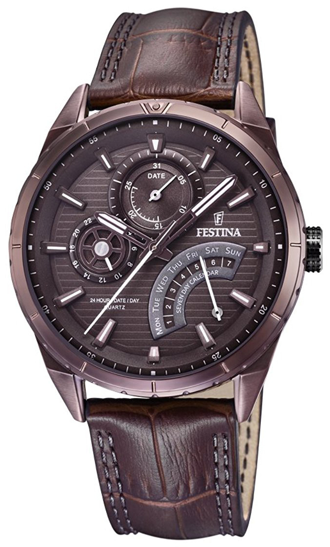 Festina Herrklocka F16988-1 Brun/Läder Ø42 mm - Festina