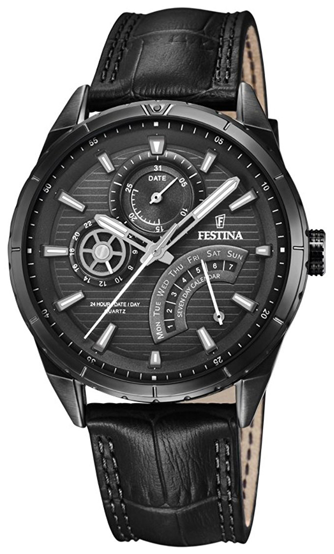 Festina Herrklocka F16989-1 Svart/Läder Ø42 mm - Festina