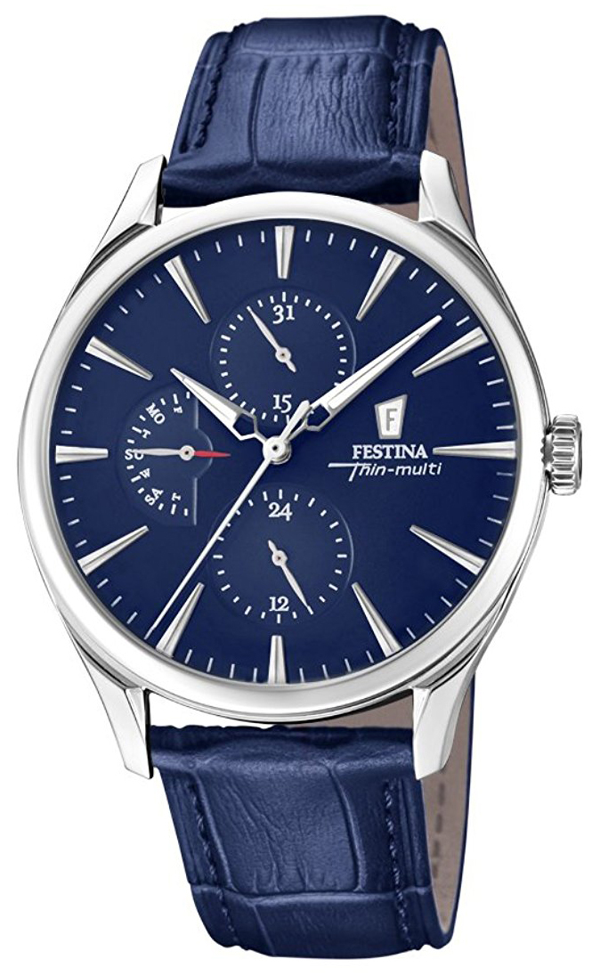 Festina Herrklocka F16992-2 Blå/Läder Ø41 mm - Festina