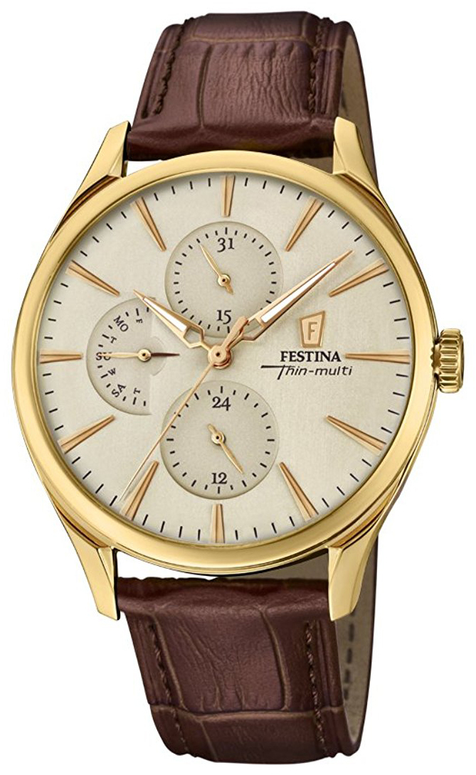 Festina Herrklocka F16993-1 Beige/Läder Ø41 mm - Festina