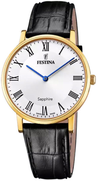 Festina Herrklocka F20016-4 Swiss Made Vit/Läder Ø39 mm - Festina