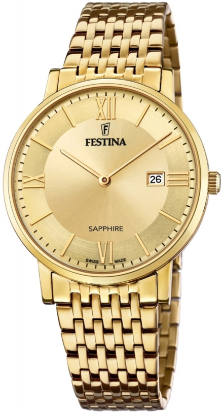 Festina Herrklocka F20020-2 Guld/Gulguldtonat stål Ø39 mm - Festina