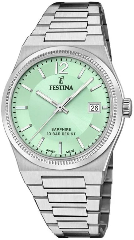 Festina Damklocka F20035-3 Swiss Made Grön/Stål Ø35 mm - Festina