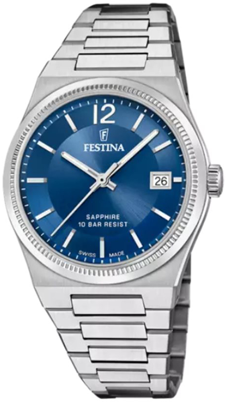 Festina Damklocka F20035-4 Swiss Made Blå/Stål Ø35 mm - Festina