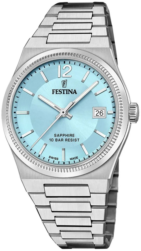 Festina Damklocka F20035-7 Swiss Made Blå/Stål Ø35 mm - Festina