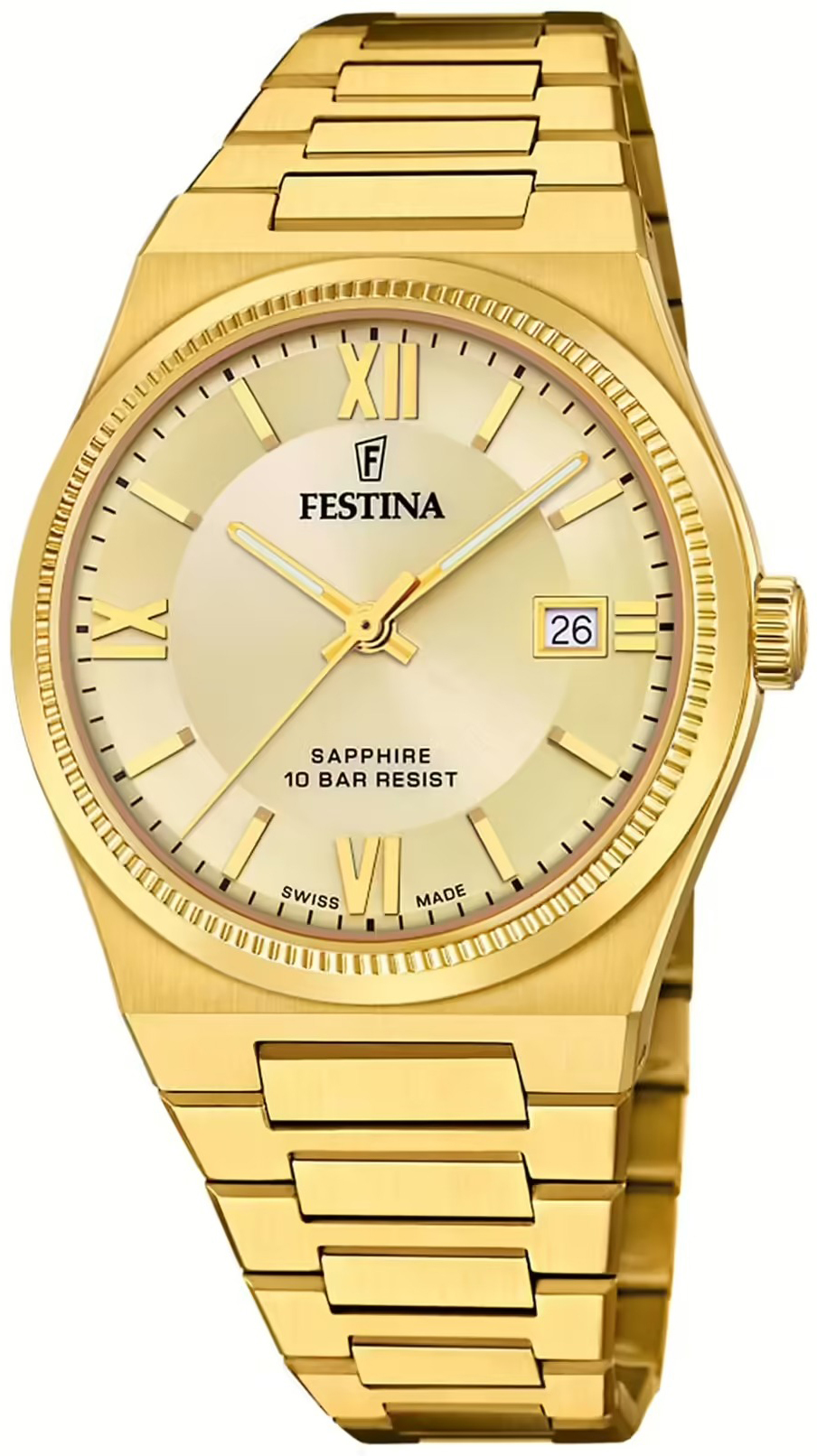 Festina Herrklocka F20038-2 Guld/Gulguldtonat stål Ø40 mm - Festina