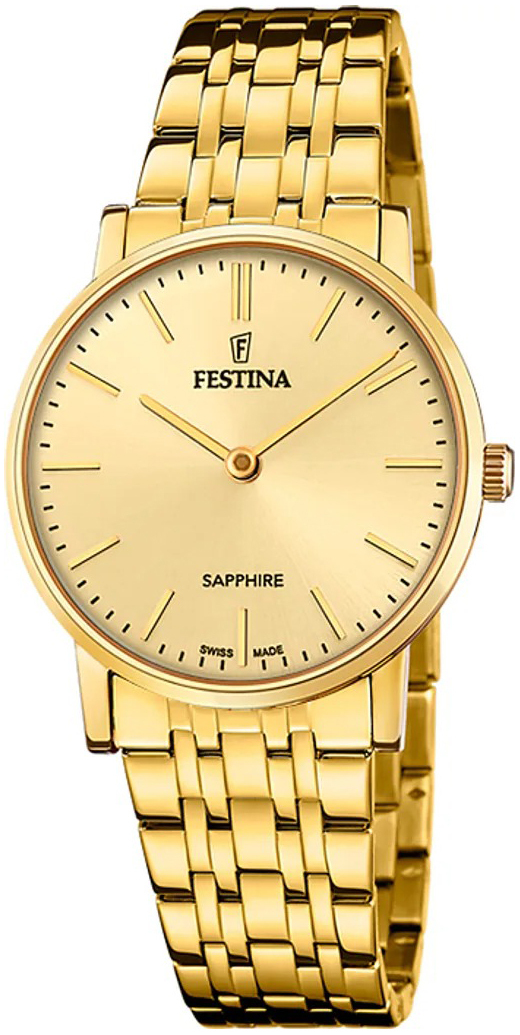 Festina Damklocka F20048-3 Swiss Made Guld/Gulguldtonat stål Ø29.3 - Festina