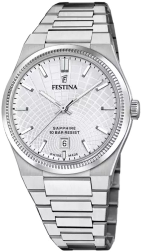 Festina Herrklocka F20051-1 Swiss Made Silverfärgad/Stål Ø40 mm - Festina