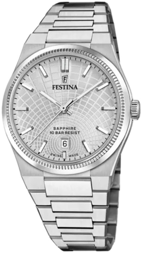 Festina Herrklocka F20051-2 Swiss Made Silverfärgad/Stål Ø40 mm - Festina