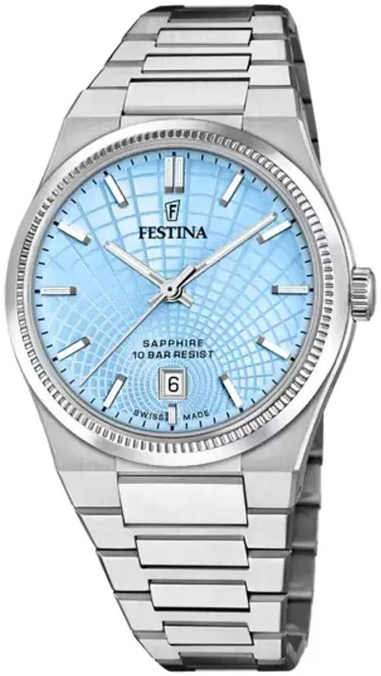 Festina Herrklocka F20051-3 Swiss Made Blå/Stål Ø40 mm - Festina