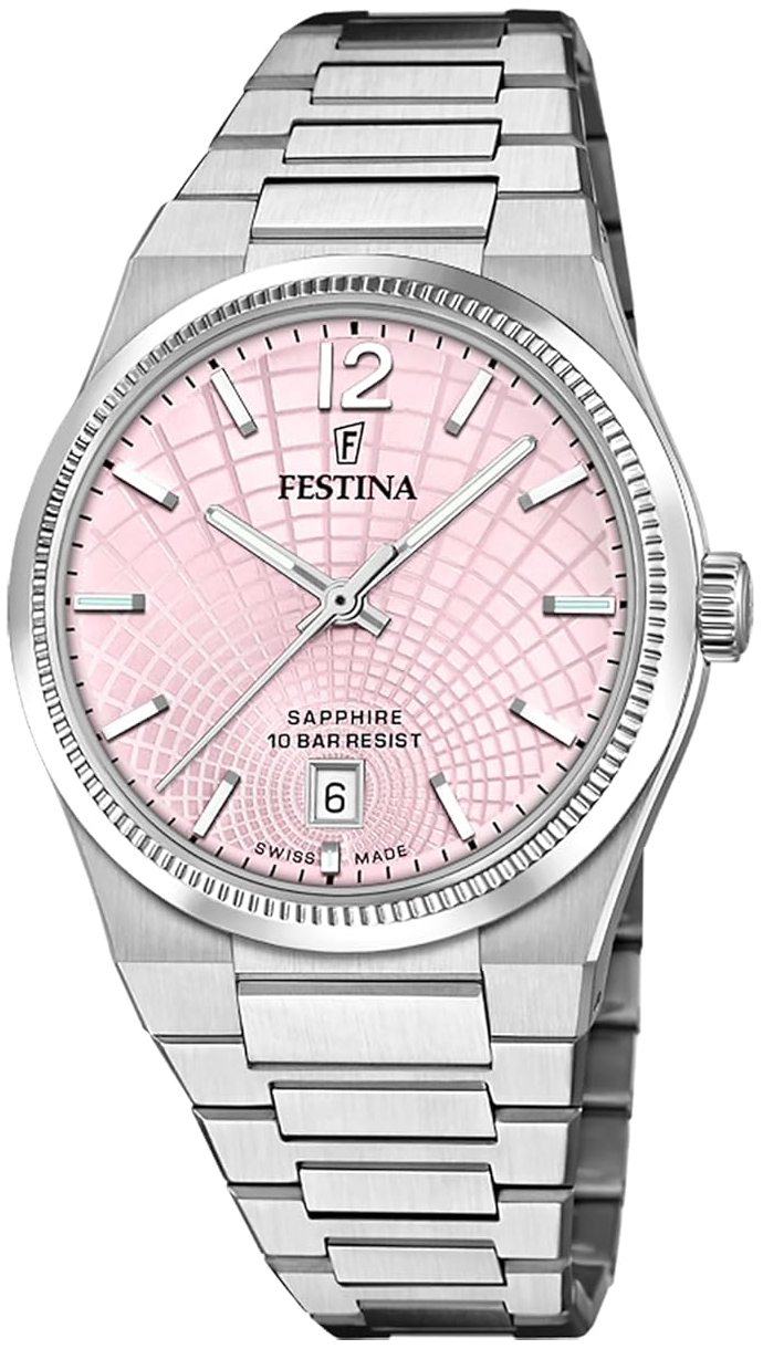 Festina Damklocka F20052-3 Swiss Made Rosa/Stål Ø35 mm - Festina