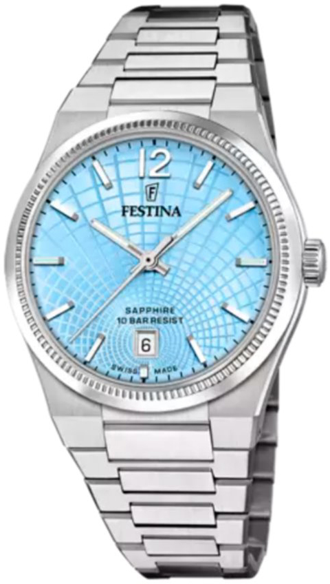 Festina Damklocka F20052-5 Swiss Made Blå/Stål Ø35 mm - Festina
