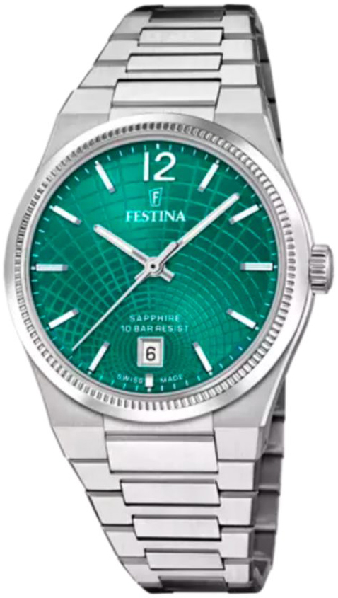 Festina Damklocka F20052-6 Swiss Made Grön/Stål Ø35 mm - Festina