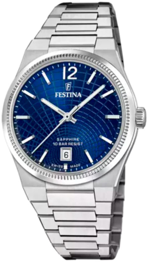 Festina Damklocka F20052-7 Swiss Made Blå/Stål Ø35 mm - Festina
