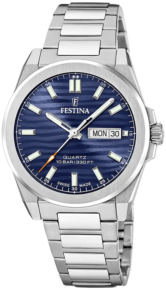 Festina Herrklocka F20073-2 Classic Blå/Stål Ø40 mm