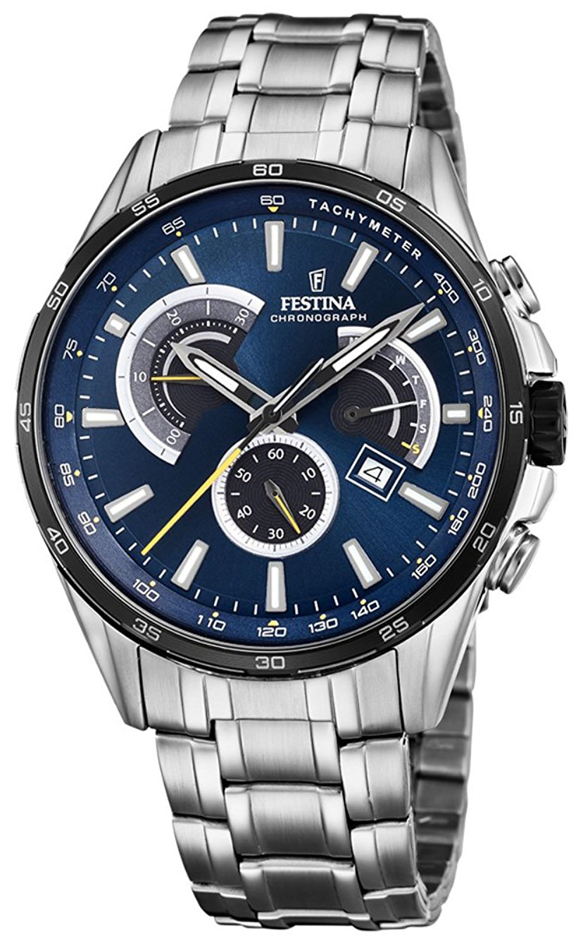 Festina Herrklocka F20200-3 Blå/Stål Ø42 mm - Festina