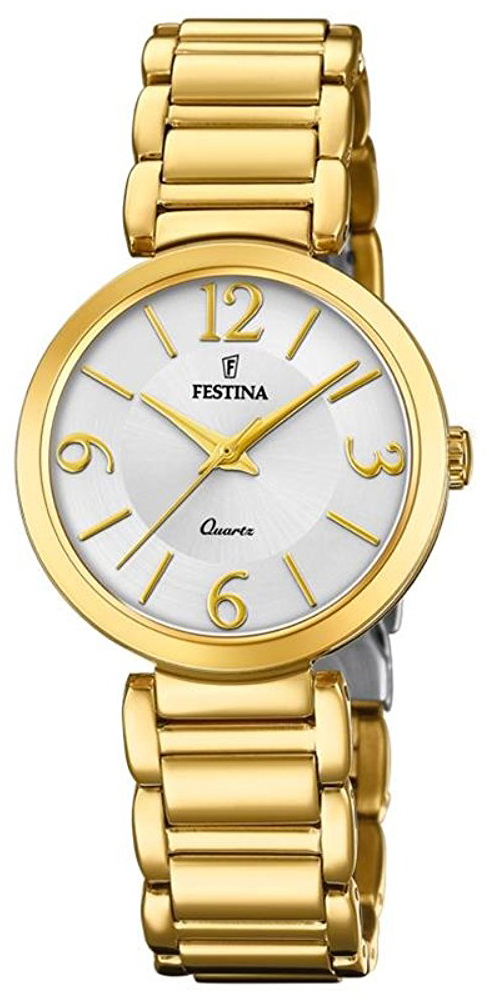 Festina Damklocka F20214-1 Vit/Gulguldtonat stål Ø31 mm - Festina