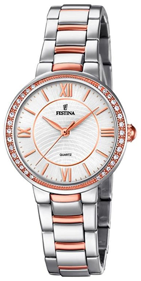 Festina Damklocka F20221-1 Vit/Roséguldstonat stål Ø30 mm - Festina