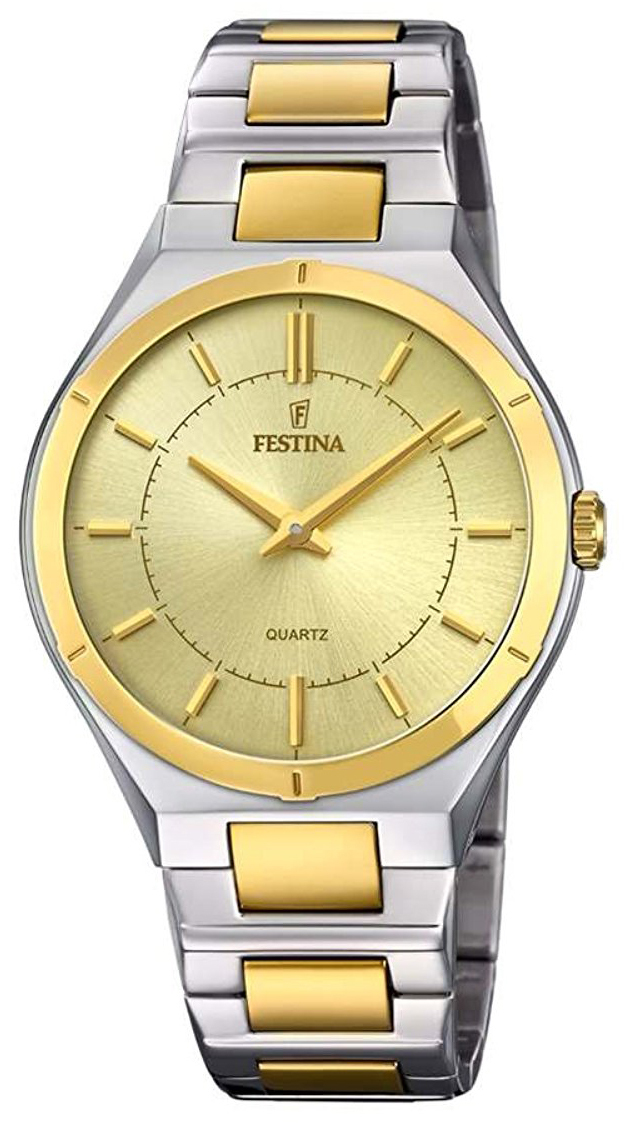 Festina Herrklocka F20245-2 Gulguldstonad/Gulguldtonat stål Ø39 mm - Festina