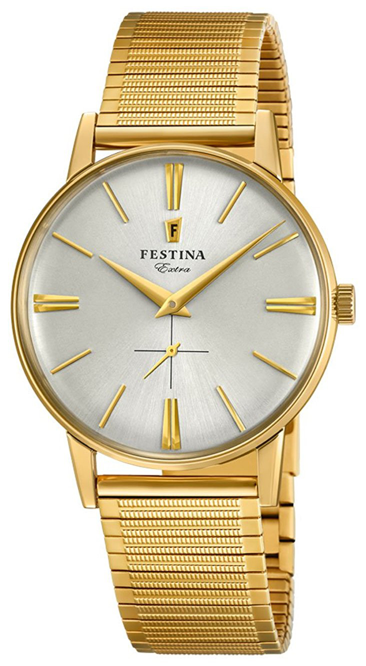 Festina Herrklocka F20251-1 Silverfärgad/Gulguldtonat stål Ø36 mm - Festina