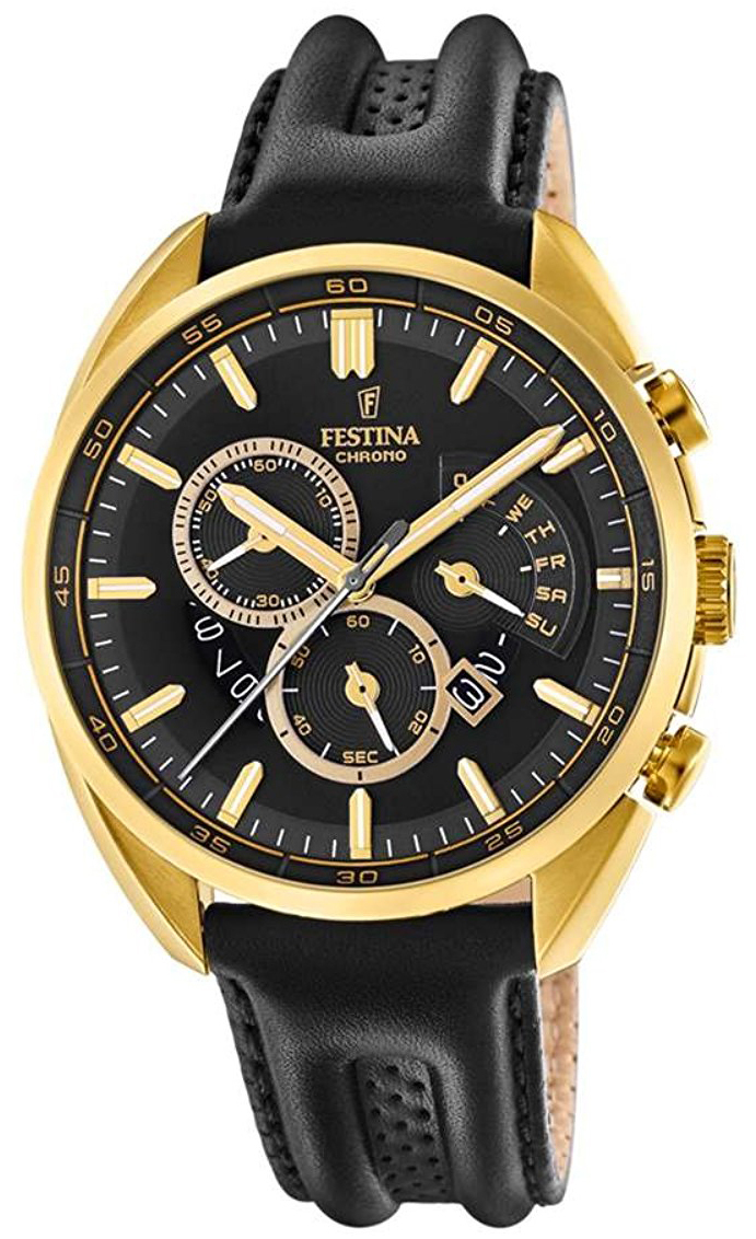 Festina Herrklocka F20268-3 Svart/Läder Ø42 mm - Festina