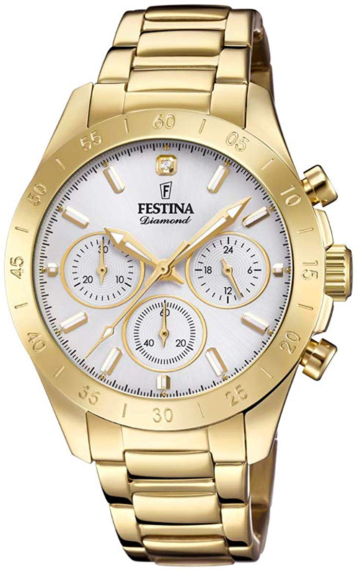 Festina Damklocka F20400-1 Silverfärgad/Gulguldtonat stål Ø38.5 mm - Festina