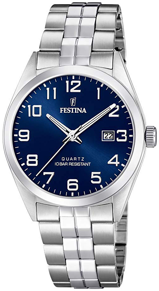Festina Herrklocka F20437-3 Classic Blå/Stål Ø40 mm - Festina