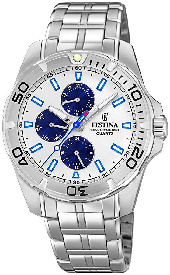Festina Herrklocka F20445-1 Vit/Stål Ø43 mm - Festina