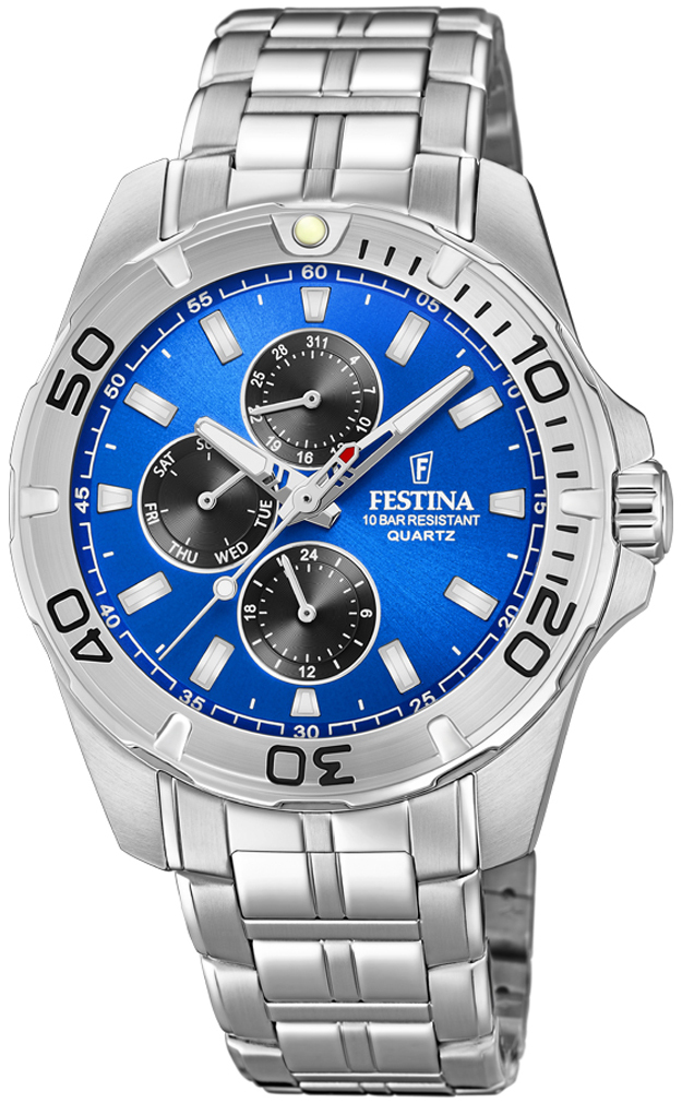 Festina Herrklocka F20445-4 Blå/Stål Ø43 mm - Festina