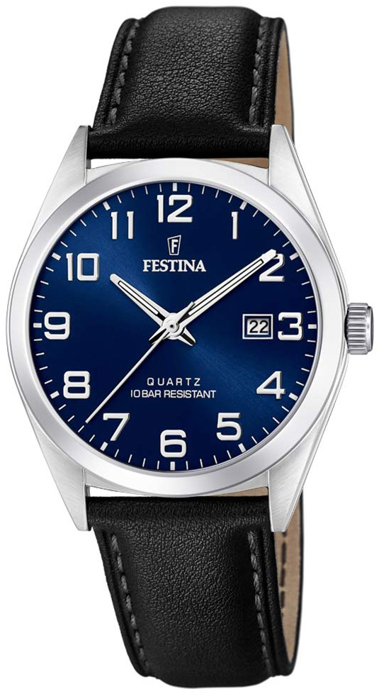 Festina Herrklocka F20446-2 Blå/Läder Ø40 mm - Festina