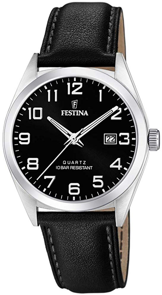 Festina Herrklocka F20446-3 Svart/Läder Ø40 mm - Festina