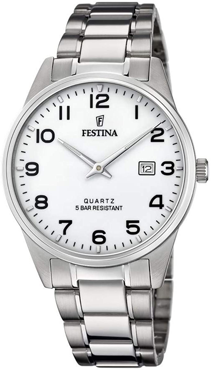 Festina Herrklocka F20511-1 Classic Vit/Stål Ø39.5 mm - Festina