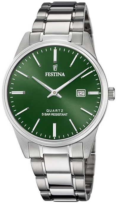 Festina Herrklocka F20511-5 Classic Grön/Stål Ø39.3 mm