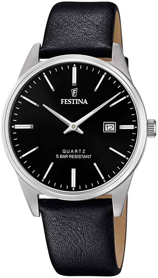 Festina Herrklocka F20512-4 Svart/Läder Ø39 mm - Festina