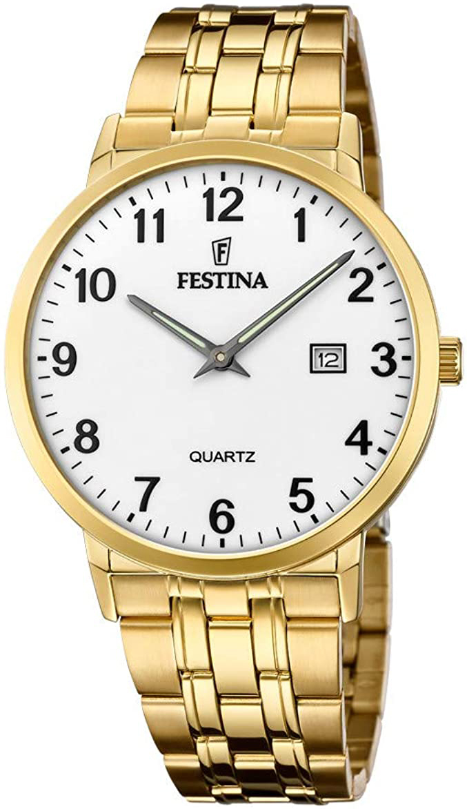 Festina Herrklocka F20513-1 Vit/Gulguldtonat stål Ø41 mm - Festina