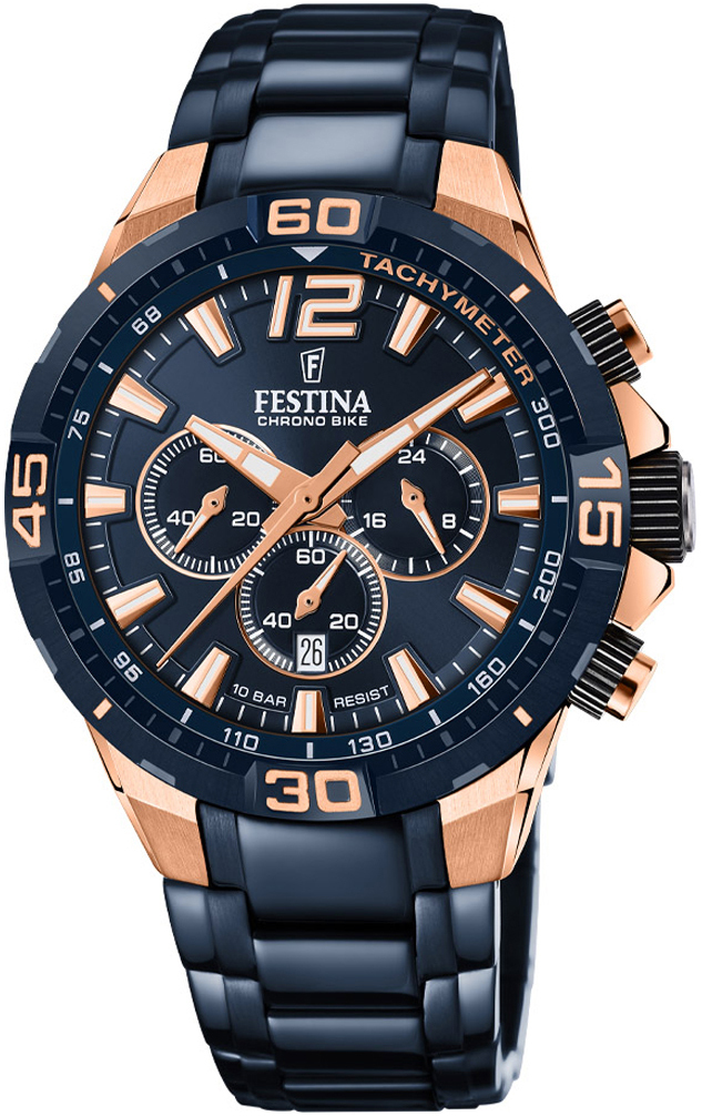 Festina Herrklocka F20524-1 Blå/Stål Ø44.5 mm - Festina