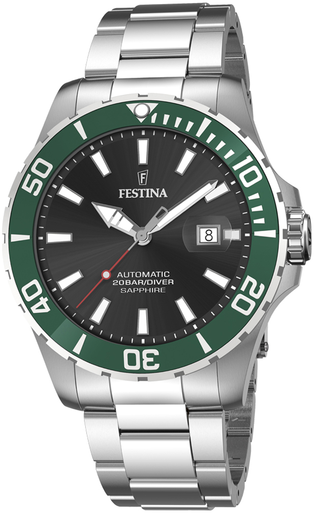 Festina Herrklocka F20531-2 Diver Svart/Stål Ø44 mm - Festina