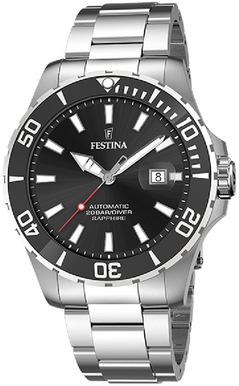 Festina Herrklocka F20531-4 Diver Svart/Stål Ø44 mm - Festina