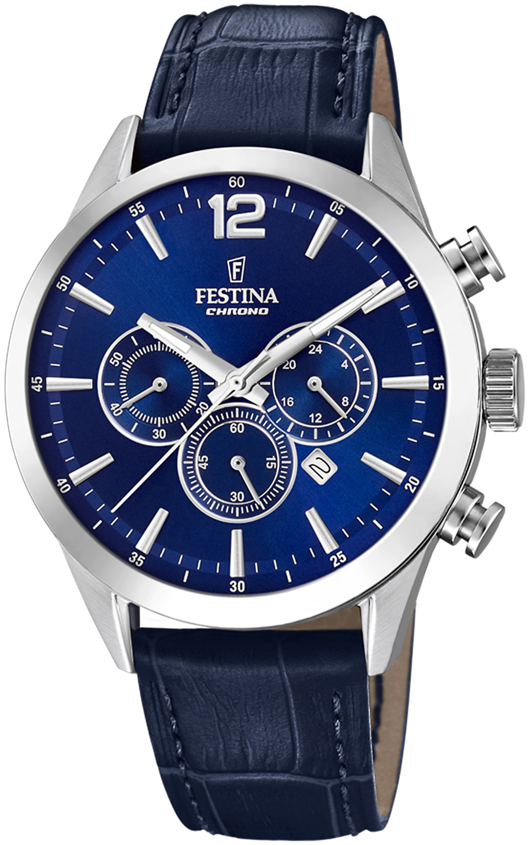 Festina Herrklocka F20542-2 Timeless Blå/Läder Ø44 mm - Festina