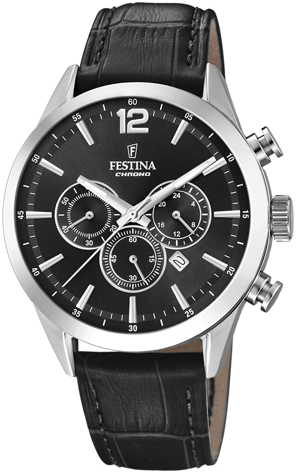 Festina Herrklocka F20542-5 Timeless Svart/Läder Ø44 mm - Festina