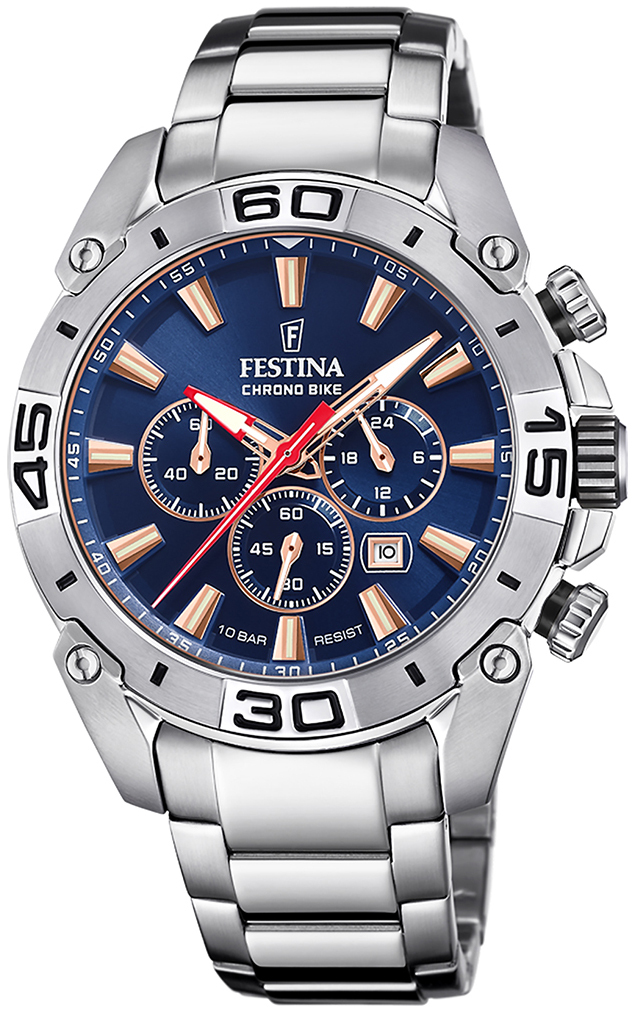 Festina Herrklocka F20543-4 Chrono Bike Blå/Stål Ø45.5 mm - Festina