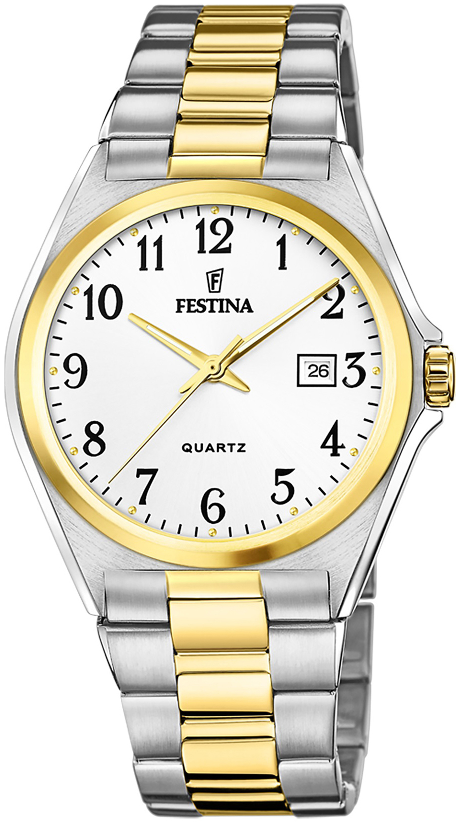 Festina Herrklocka F20554-1 Classic Vit/Gulguldtonat stål Ø40 mm - Festina