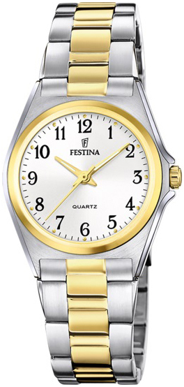 Festina Damklocka F20556-1 Classic Vit/Gulguldtonat stål Ø31 mm - Festina