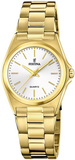 Festina Damklocka F20557-2 Classic Vit/Gulguldtonat stål Ø31 mm - Festina
