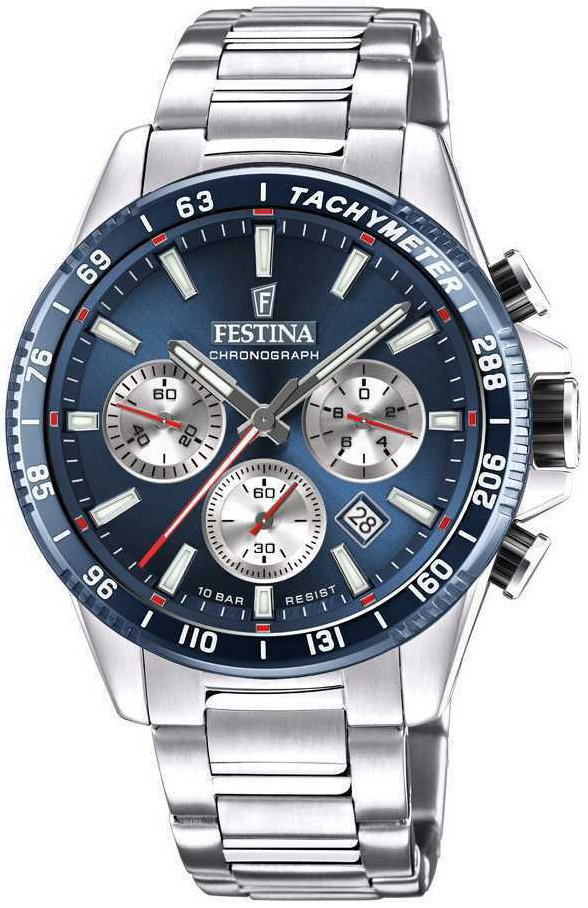 Festina Herrklocka F20560-2 Timeless Blå/Stål Ø45 mm - Festina