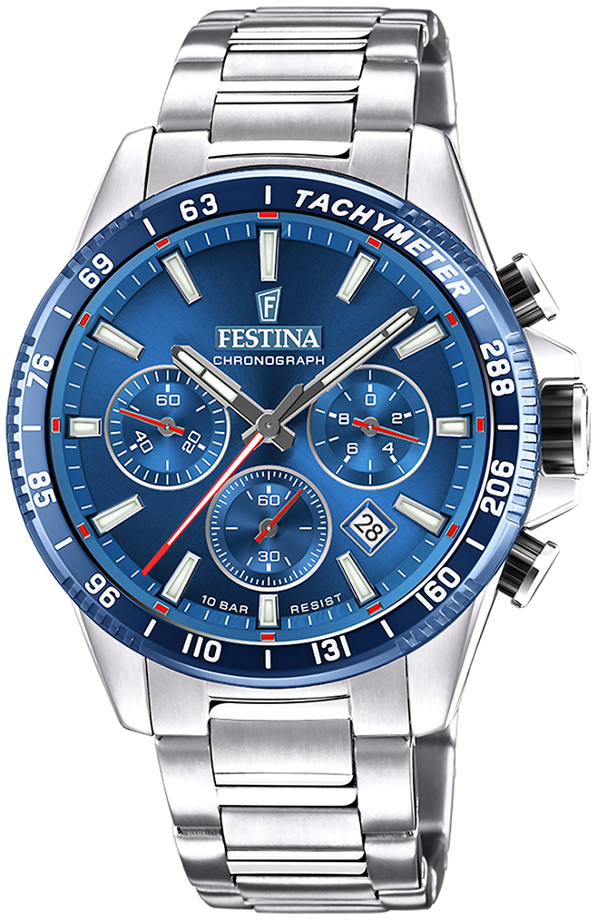 Festina Herrklocka F20560-3 Timeless Blå/Stål Ø45 mm - Festina