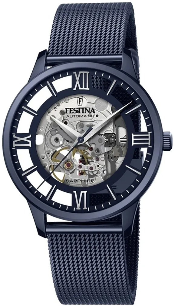 Festina Herrklocka F20574-1 Skelettskuren/Stål Ø42 mm - Festina